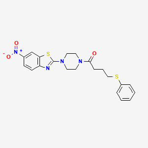 1-(4-(6-Nitrobenzo[d]thiazol-2-yl)piperazin-1-yl)-4-(phenylthio)butan-1-one