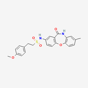 molecular formula C23H22N2O5S B2423722 2-(4-methoxyphenyl)-N-(8-methyl-11-oxo-10,11-dihydrodibenzo[b,f][1,4]oxazepin-2-yl)ethanesulfonamide CAS No. 921898-25-1