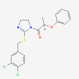 1-[2-[(3,4-Dichlorophenyl)methylsulfanyl]-4,5-dihydroimidazol-1-yl]-2-phenoxypropan-1-one