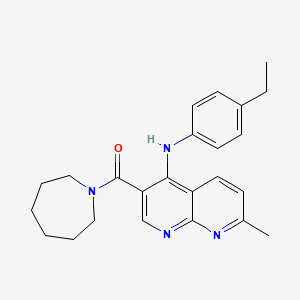 Azepan-1-yl(4-((4-ethylphenyl)amino)-7-methyl-1,8-naphthyridin-3-yl)methanone