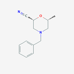 molecular formula C13H16N2O B2423731 rac-(2R,6R)-4-苄基-6-甲基吗啉-2-腈，顺式 CAS No. 1812220-67-9
