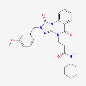 N-cyclohexyl-3-(2-(3-methoxybenzyl)-1,5-dioxo-1,2-dihydro-[1,2,4]triazolo[4,3-a]quinazolin-4(5H)-yl)propanamide