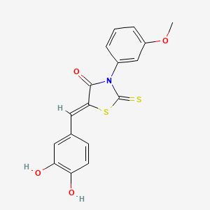 (5Z)-5-[(3,4-dihydroxyphenyl)methylidene]-3-(3-methoxyphenyl)-2-sulfanylidene-1,3-thiazolidin-4-one