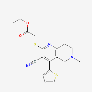 propan-2-yl 2-[(3-cyano-6-methyl-4-thiophen-2-yl-7,8-dihydro-5H-1,6-naphthyridin-2-yl)sulfanyl]acetate
