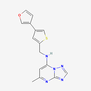 molecular formula C15H13N5OS B2423740 N-[[4-(Furan-3-yl)thiophen-2-yl]methyl]-5-methyl-[1,2,4]triazolo[1,5-a]pyrimidin-7-amine CAS No. 2380182-94-3
