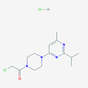 molecular formula C14H22Cl2N4O B2423751 2-Chloro-1-[4-(6-methyl-2-propan-2-ylpyrimidin-4-yl)piperazin-1-yl]ethanone;hydrochloride CAS No. 2247106-13-2