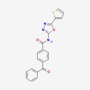 molecular formula C20H13N3O3S B2423753 4-benzoyl-N-(5-thiophen-2-yl-1,3,4-oxadiazol-2-yl)benzamide CAS No. 865287-73-6
