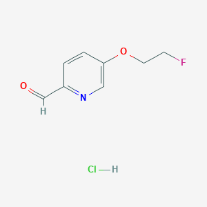 molecular formula C8H9ClFNO2 B2423756 5-(2-氟乙氧基)吡啶-2-甲醛；盐酸盐 CAS No. 2408970-19-2