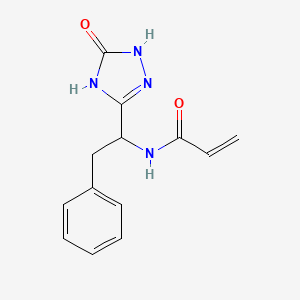 molecular formula C13H14N4O2 B2423760 N-[1-(5-Oxo-1,4-dihydro-1,2,4-triazol-3-yl)-2-phenylethyl]prop-2-enamide CAS No. 2305526-31-0