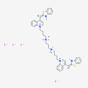 3-[dimethyl-[4-[4-[(E)-(3-methyl-1,3-benzothiazol-2-ylidene)methyl]quinolin-1-ium-1-yl]butyl]azaniumyl]propyl-dimethyl-[4-[4-[(E)-(3-methyl-1,3-benzothiazol-2-ylidene)methyl]quinolin-1-ium-1-yl]butyl]azanium;tetraiodide