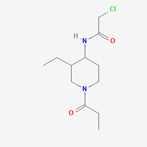 molecular formula C12H21ClN2O2 B2423779 2-Chloro-N-(3-ethyl-1-propanoylpiperidin-4-yl)acetamide CAS No. 2411230-54-9