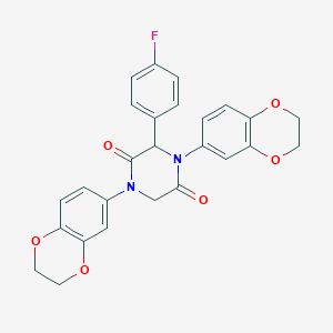 1,4-Di(2,3-dihydro-1,4-benzodioxin-6-yl)-3-(4-fluorophenyl)-2,5-piperazinedione