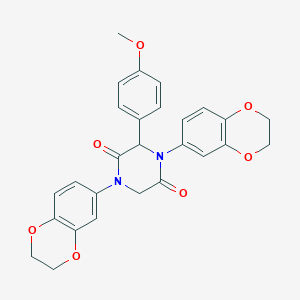 1,4-Di(2,3-dihydro-1,4-benzodioxin-6-yl)-3-(4-methoxyphenyl)-2,5-piperazinedione