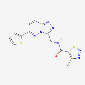 4-methyl-N-((6-(thiophen-2-yl)-[1,2,4]triazolo[4,3-b]pyridazin-3-yl)methyl)-1,2,3-thiadiazole-5-carboxamide