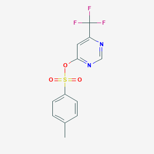 molecular formula C12H9F3N2O3S B2423802 6-(Trifluoromethyl)pyrimidin-4-yl 4-methylbenzenesulfonate CAS No. 1936634-74-0