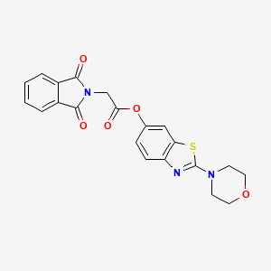 molecular formula C21H17N3O5S B2423812 2-Morpholinobenzo[d]thiazol-6-yl 2-(1,3-dioxoisoindolin-2-yl)acetate CAS No. 941935-83-7