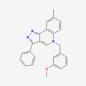 molecular formula C25H21N3O B2423815 5-(3-methoxybenzyl)-8-methyl-3-phenyl-5H-pyrazolo[4,3-c]quinoline CAS No. 866347-52-6