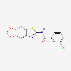 molecular formula C15H9ClN2O3S B2423816 3-chloro-N-([1,3]dioxolo[4,5-f][1,3]benzothiazol-6-yl)benzamide CAS No. 892853-57-5