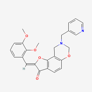 molecular formula C25H22N2O5 B2423821 (Z)-2-(2,3-dimethoxybenzylidene)-8-(pyridin-3-ylmethyl)-8,9-dihydro-2H-benzofuro[7,6-e][1,3]oxazin-3(7H)-one CAS No. 929869-59-0