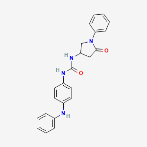 molecular formula C23H22N4O2 B2423822 1-(5-Oxo-1-phenylpyrrolidin-3-yl)-3-(4-(phenylamino)phenyl)urea CAS No. 894010-42-5