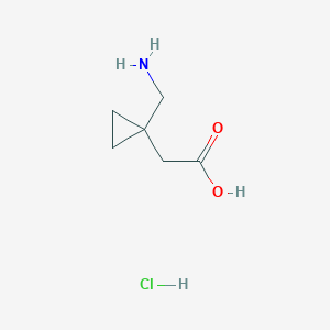 molecular formula C6H12ClNO2 B2423826 2-[1-(Aminomethyl)cyclopropyl]acetic acid hydrochloride CAS No. 1909314-12-0