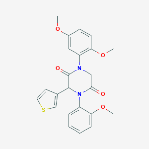 1-(2,5-Dimethoxyphenyl)-4-(2-methoxyphenyl)-3-(3-thienyl)-2,5-piperazinedione