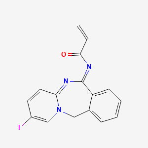 molecular formula C16H12IN3O B2423832 N-{14-iodo-1,10-diazatricyclo[9.4.0.0,3,8]pentadeca-3,5,7,10,12,14-hexaen-9-ylidene}prop-2-enamide CAS No. 326619-66-3