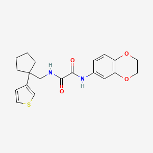N1-(2,3-dihydrobenzo[b][1,4]dioxin-6-yl)-N2-((1-(thiophen-3-yl)cyclopentyl)methyl)oxalamide