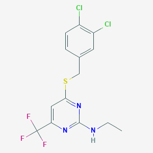 4-[(3,4-dichlorobenzyl)sulfanyl]-N-ethyl-6-(trifluoromethyl)-2-pyrimidinamine