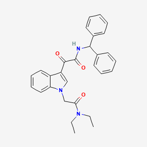 molecular formula C29H29N3O3 B2423853 N-benzhydryl-2-(1-(2-(diethylamino)-2-oxoethyl)-1H-indol-3-yl)-2-oxoacetamide CAS No. 896050-08-1
