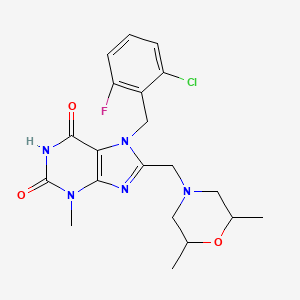 7-(2-chloro-6-fluorobenzyl)-8-[(2,6-dimethylmorpholin-4-yl)methyl]-3-methyl-3,7-dihydro-1H-purine-2,6-dione