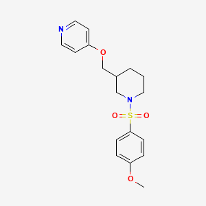 molecular formula C18H22N2O4S B2423863 4-[[1-(4-Methoxyphenyl)sulfonylpiperidin-3-yl]methoxy]pyridine CAS No. 2379987-90-1