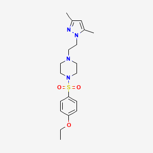 molecular formula C19H28N4O3S B2423869 1-(2-(3,5-dimethyl-1H-pyrazol-1-yl)ethyl)-4-((4-ethoxyphenyl)sulfonyl)piperazine CAS No. 1396887-74-3