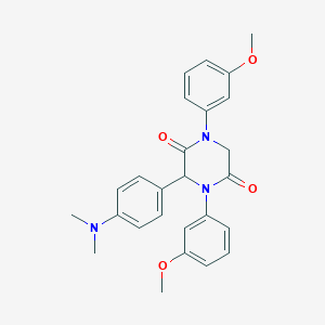 3-[4-(Dimethylamino)phenyl]-1,4-bis(3-methoxyphenyl)-2,5-piperazinedione