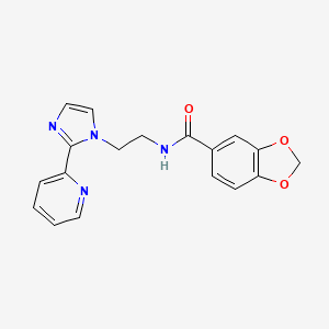 N-(2-(2-(pyridin-2-yl)-1H-imidazol-1-yl)ethyl)benzo[d][1,3]dioxole-5-carboxamide