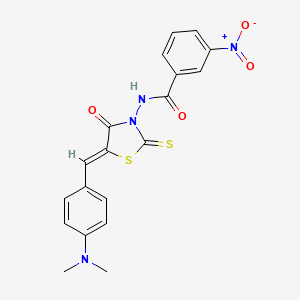 molecular formula C19H16N4O4S2 B2423895 (Z)-N-(5-(4-(dimethylamino)benzylidene)-4-oxo-2-thioxothiazolidin-3-yl)-3-nitrobenzamide CAS No. 16766-07-7