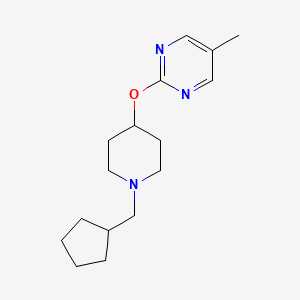 molecular formula C16H25N3O B2423901 2-[1-(Cyclopentylmethyl)piperidin-4-yl]oxy-5-methylpyrimidine CAS No. 2380098-06-4