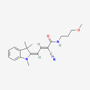 molecular formula C20H25N3O2 B2423911 (E,4E)-2-cyano-N-(3-methoxypropyl)-4-(1,3,3-trimethylindol-2-ylidene)but-2-enamide CAS No. 1012988-84-9