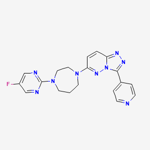 molecular formula C19H18FN9 B2423916 6-[4-(5-Fluoropyrimidin-2-yl)-1,4-diazepan-1-yl]-3-pyridin-4-yl-[1,2,4]triazolo[4,3-b]pyridazine CAS No. 2380193-02-0