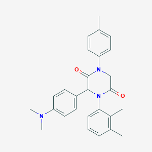 3-[4-(Dimethylamino)phenyl]-4-(2,3-dimethylphenyl)-1-(4-methylphenyl)-2,5-piperazinedione