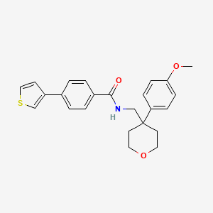 N-((4-(4-methoxyphenyl)tetrahydro-2H-pyran-4-yl)methyl)-4-(thiophen-3-yl)benzamide