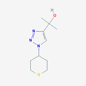 molecular formula C10H17N3OS B2423924 2-(1-(tetrahydro-2H-thiopyran-4-yl)-1H-1,2,3-triazol-4-yl)propan-2-ol CAS No. 2166969-21-5