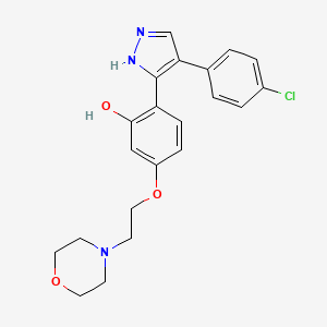 molecular formula C21H22ClN3O3 B2423933 2-(4-(4-chlorophenyl)-1H-pyrazol-3-yl)-5-(2-morpholinoethoxy)phenol CAS No. 1010867-13-6