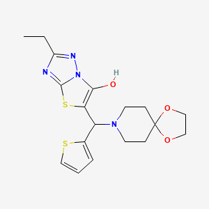 5-(1,4-Dioxa-8-azaspiro[4.5]decan-8-yl(thiophen-2-yl)methyl)-2-ethylthiazolo[3,2-b][1,2,4]triazol-6-ol