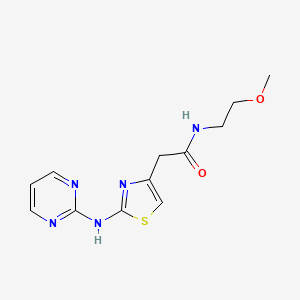 N-(2-methoxyethyl)-2-(2-(pyrimidin-2-ylamino)thiazol-4-yl)acetamide
