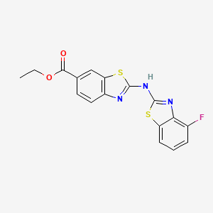 molecular formula C17H12FN3O2S2 B2423944 Ethyl 2-[(4-fluoro-1,3-benzothiazol-2-yl)amino]-1,3-benzothiazole-6-carboxylate CAS No. 862974-99-0