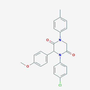 4-(4-Chlorophenyl)-3-(4-methoxyphenyl)-1-(4-methylphenyl)-2,5-piperazinedione