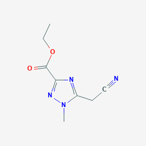 molecular formula C8H10N4O2 B2423954 Ethyl 5-(cyanomethyl)-1-methyl-1H-1,2,4-triazole-3-carboxylate CAS No. 2225137-23-3