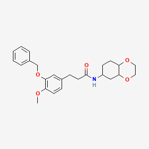 3-(3-(benzyloxy)-4-methoxyphenyl)-N-(octahydrobenzo[b][1,4]dioxin-6-yl)propanamide