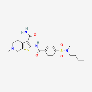 molecular formula C21H28N4O4S2 B2423958 2-(4-(N-butyl-N-methylsulfamoyl)benzamido)-6-methyl-4,5,6,7-tetrahydrothieno[2,3-c]pyridine-3-carboxamide CAS No. 449767-09-3